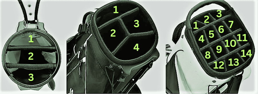 Golf bag slots
