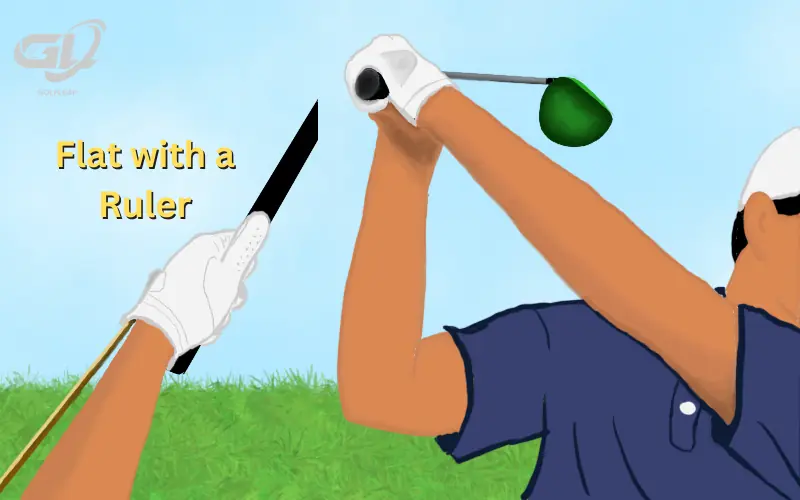 Left Wrist is Flat to Your Left Forearm on top of the swing