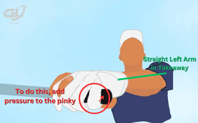 straight left arm in takeaway