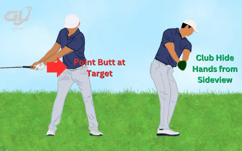 Club hides hands at the end of the takeaway